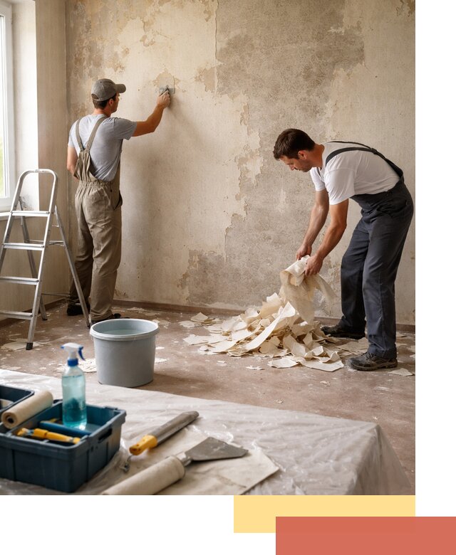 Снятие старых обоев в Клинцах быстро и качественно