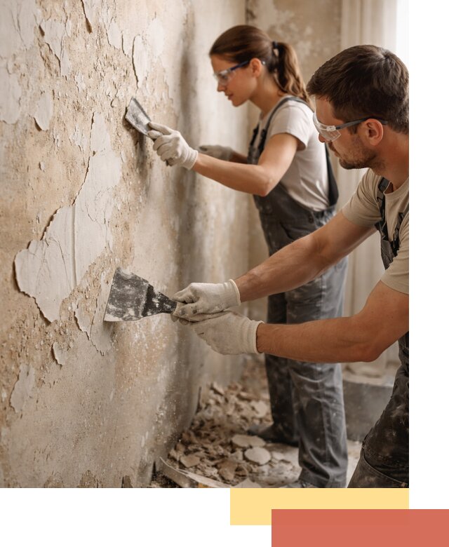 Снятие старой шпаклевки и подготовка поверхностей в Клинцах