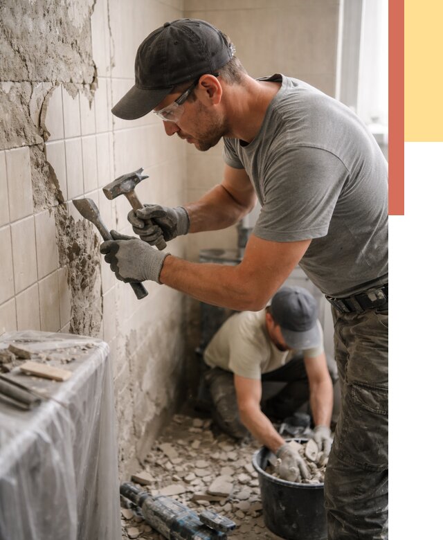 Демонтаж плитки со стен в Клинцах от 884 руб. — быстро и недорого | ОТДЕЛОЧНИК-Клы