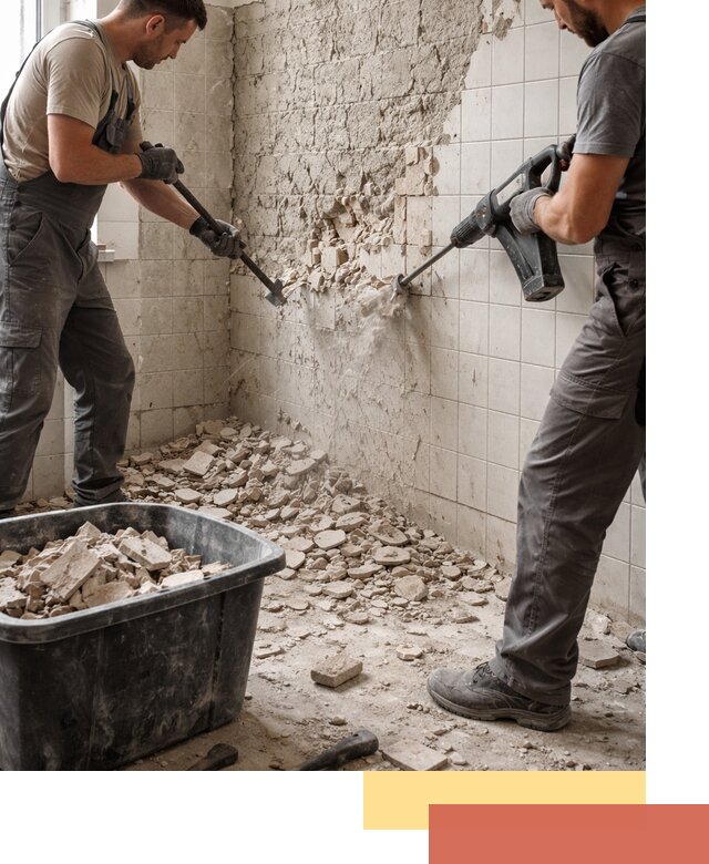 Демонтаж плитки со стен в Клинцах быстро и аккуратно