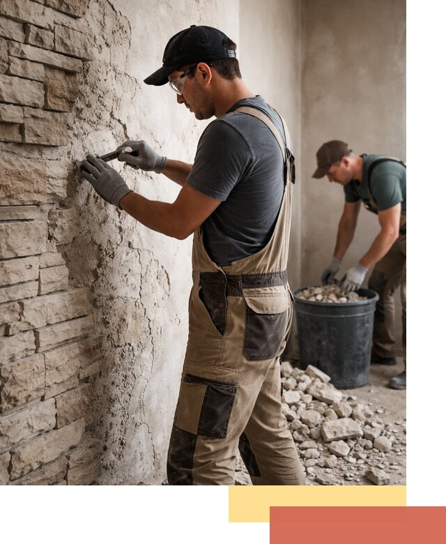 Демонтаж декоративного камня в Клинцах профессионально и безопасно