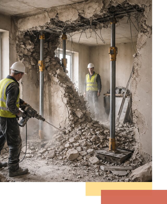 Снос несущих стен в Клинцах с гарантией безопасности и качества