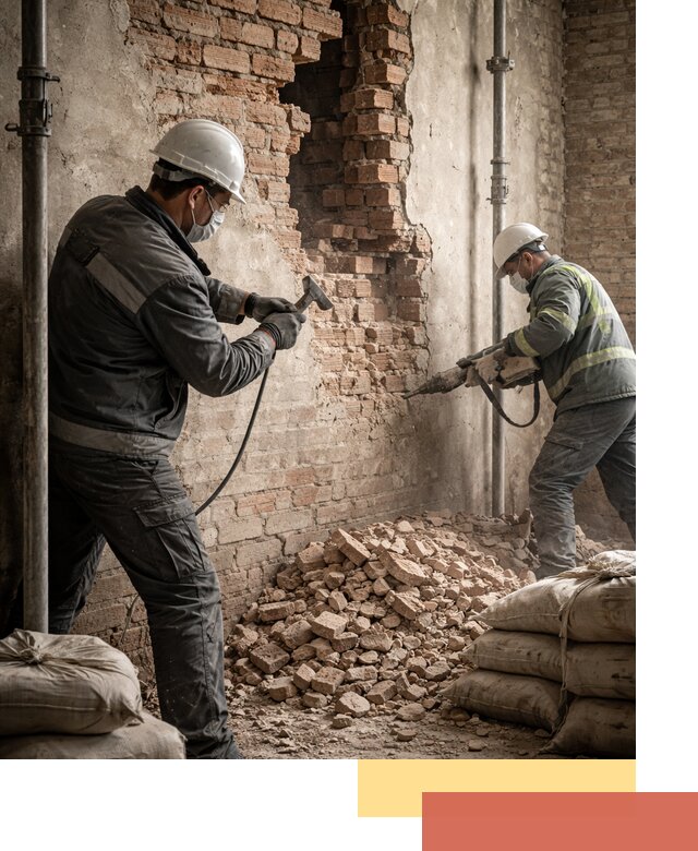 Демонтаж кирпичных стен в Клинцах быстро и безопасно