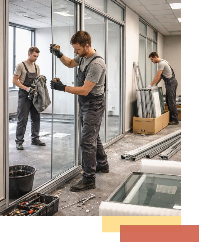 Демонтаж стеклянных перегородок в Клинцах быстро и безопасно