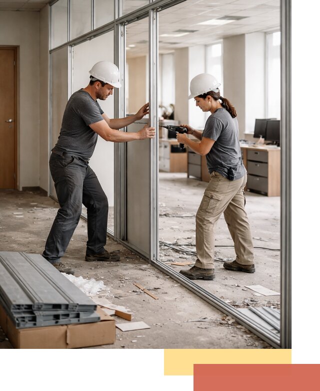 Демонтаж алюминиевых перегородок в Клинцах быстро и аккуратно