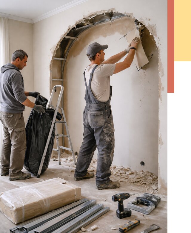 Демонтаж арки из гипсокартона в Клинцах от 3639 руб. — услуги под ключ | ОТДЕЛОЧНИК-Клы