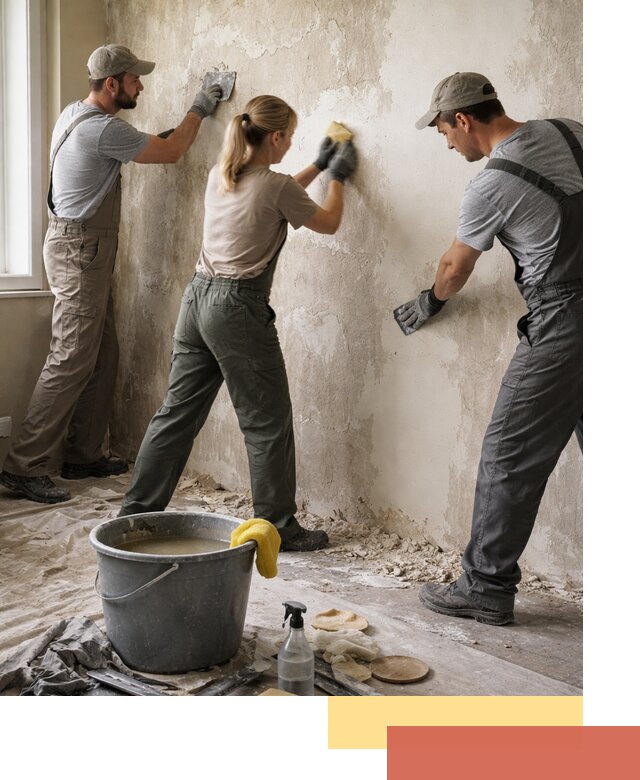 Очистка стен от клея и грунтовки в Клинцах качественно и быстро