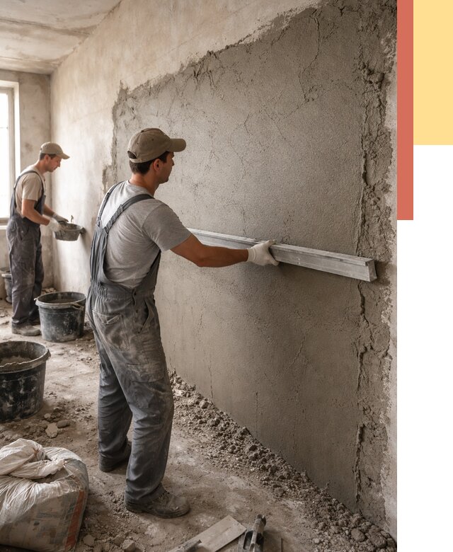 Цементная штукатурка стен в Клинцах от 4678 руб/м2 — быстро и недорого | ОТДЕЛОЧНИК-Клы