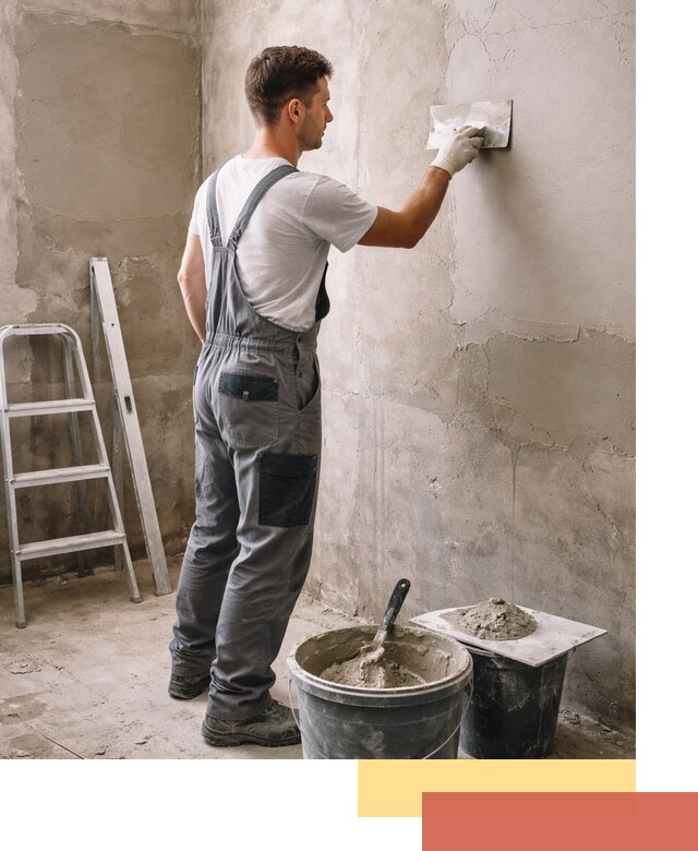 Штукатурка стен в ванной под ключ в Клинцах