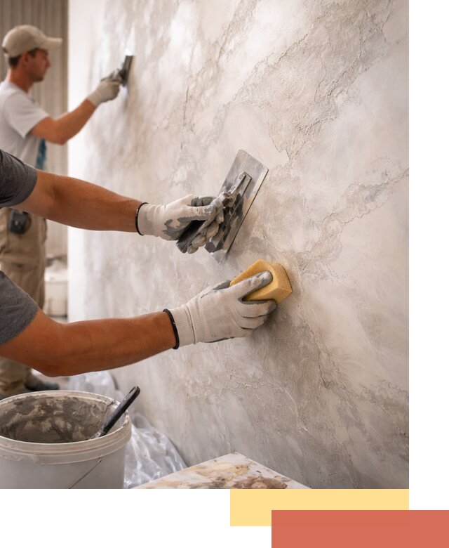 Декоративная штукатурка под мрамор в Клинцах для стен и потолков