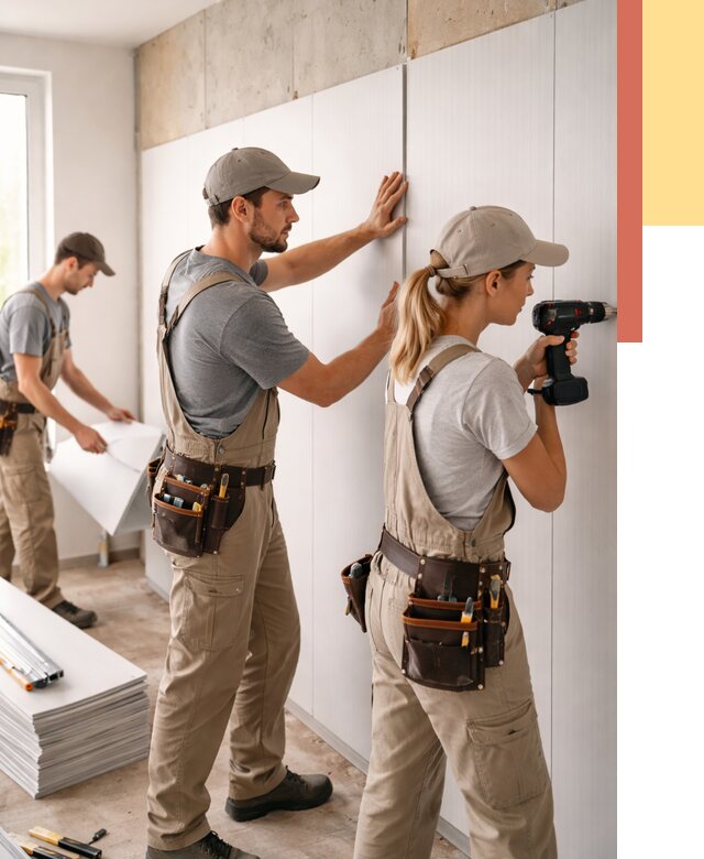 Монтаж ПВХ панелей на стены в Клинцах от 468 руб/м2 — быстро и недорого | ОТДЕЛОЧНИК-Клы