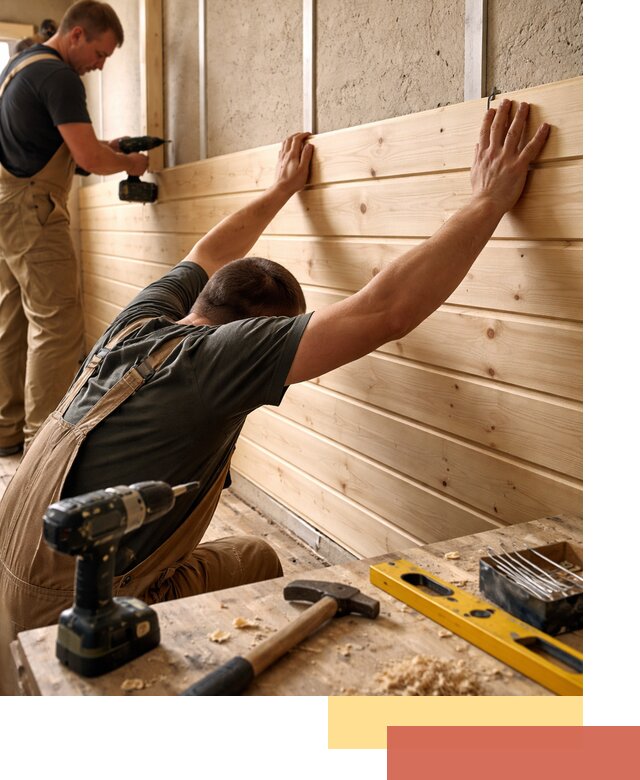 Монтаж деревянной вагонки на стены в Клинцах быстро и качественно