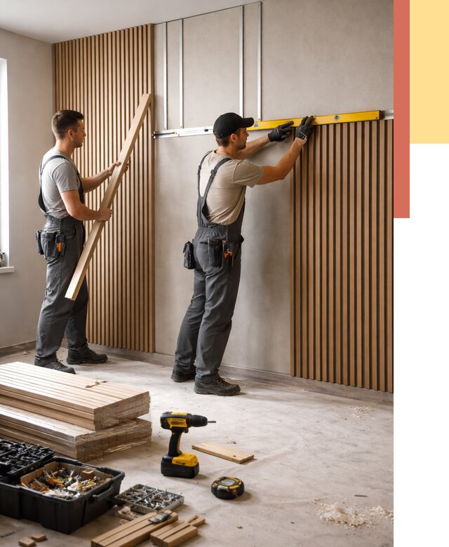 Монтаж реечных панелей на стены в Клинцах от 1248 руб. — быстро и недорого | ОТДЕЛОЧНИК-Клы