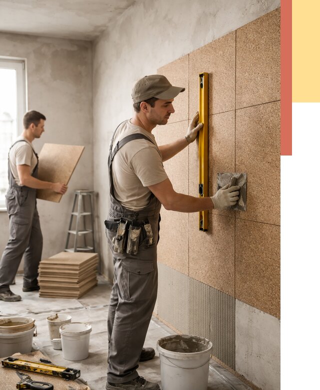 Монтаж пробковых панелей на стены в Клинцах от 3639 руб. — ОТДЕЛОЧНИК-Клы