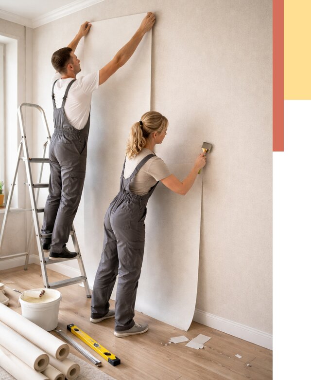 Поклейка флизелиновых обоев в Клинцах от 6238 руб. | Быстро и недорого — ОТДЕЛОЧНИК-Клы