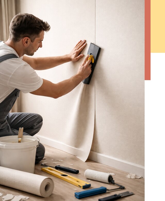 Поклейка виниловых обоев в Клинцах от 4678 руб. | Быстро и недорого — ОТДЕЛОЧНИК-Клы