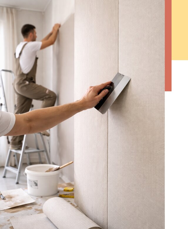 Поклейка текстильных обоев в Клинцах от 4678 руб. под ключ | ОТДЕЛОЧНИК-Клы