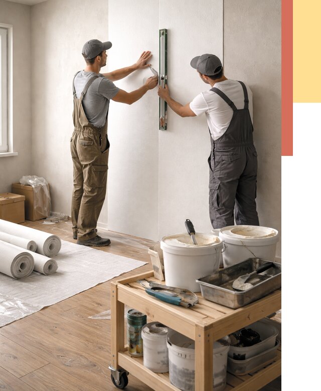 Поклейка стеклообоев в Клинцах от 6757 руб. за м2 — быстро и недорого | ОТДЕЛОЧНИК-Клы