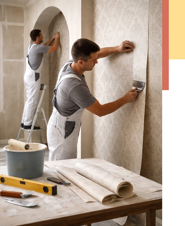 Поклейка обоев на сложные стены в Клинцах от 2911 руб. под ключ | ОТДЕЛОЧНИК-Клы