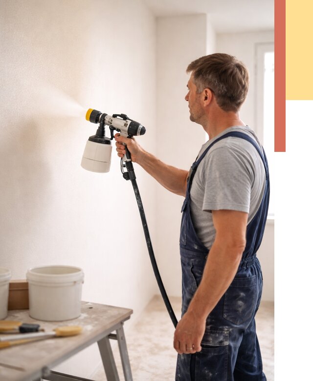 Покраска стен краскопультом в Клинцах от 7797 руб. — механизированная покраска | ОТДЕЛОЧНИК-Клы