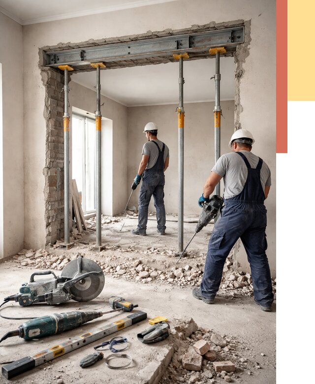 Прорезка проема в стене в Клинцах от 4678 руб. — быстро и недорого | ОТДЕЛОЧНИК-Клы