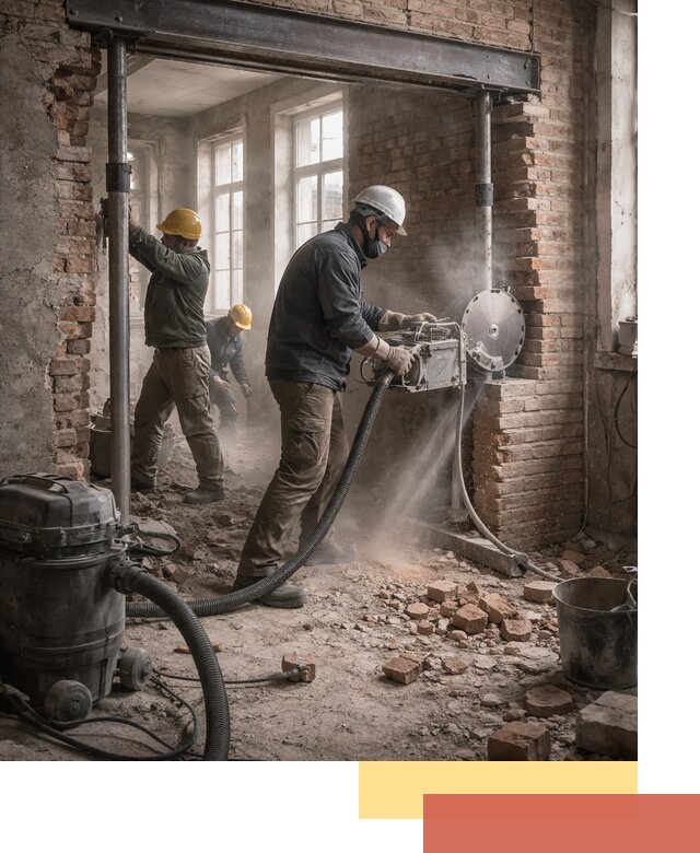 Прорезка проема в стене под дверной или оконный проем в Клинцах