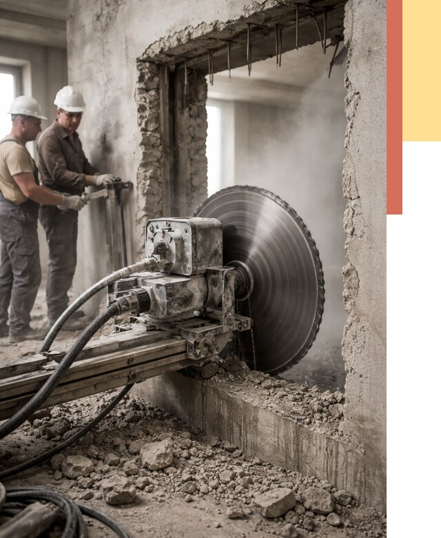 Алмазная резка проемов в Клинцах от 4678 руб. быстро и недорого | ОТДЕЛОЧНИК-Клы