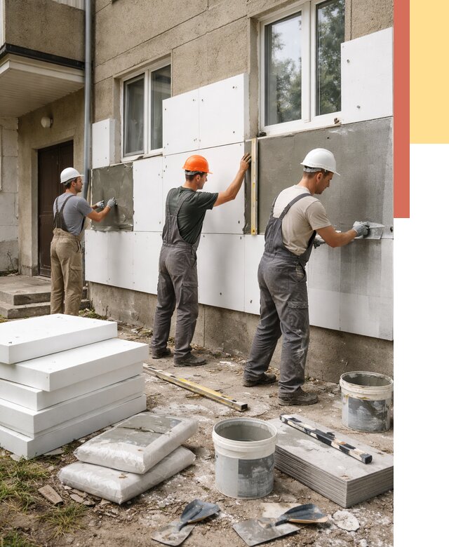 Утепление стен пенопластом в Клинцах от 1819 руб. — недорого и под ключ | ОТДЕЛОЧНИК-Клы