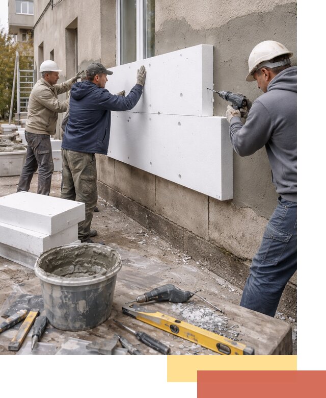 Утепление наружных стен пенопластом в Клинцах