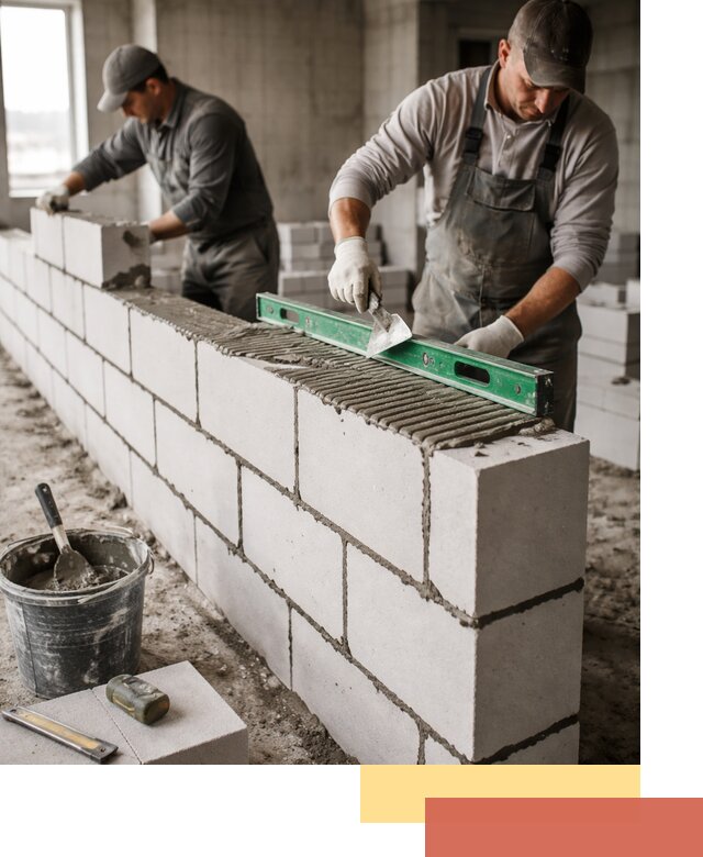 Кладка перегородок из газобетона в Клинцах быстро и качественно