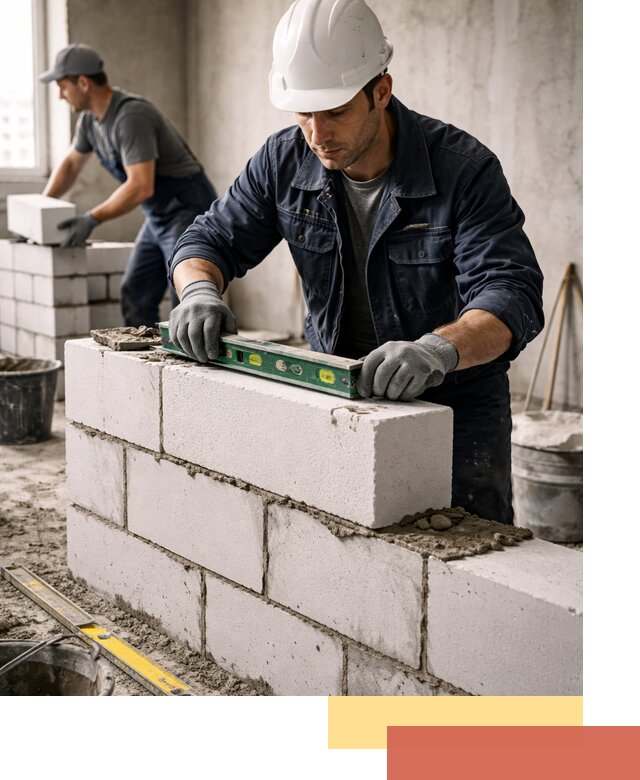 Кладка перегородок из пеноблока под ключ в Клинцах