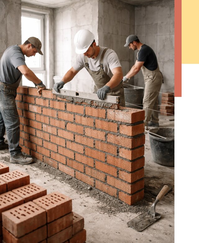 Кладка перегородок из кирпича в Клинцах от 3639 руб. за м² | ОТДЕЛОЧНИК-Клы