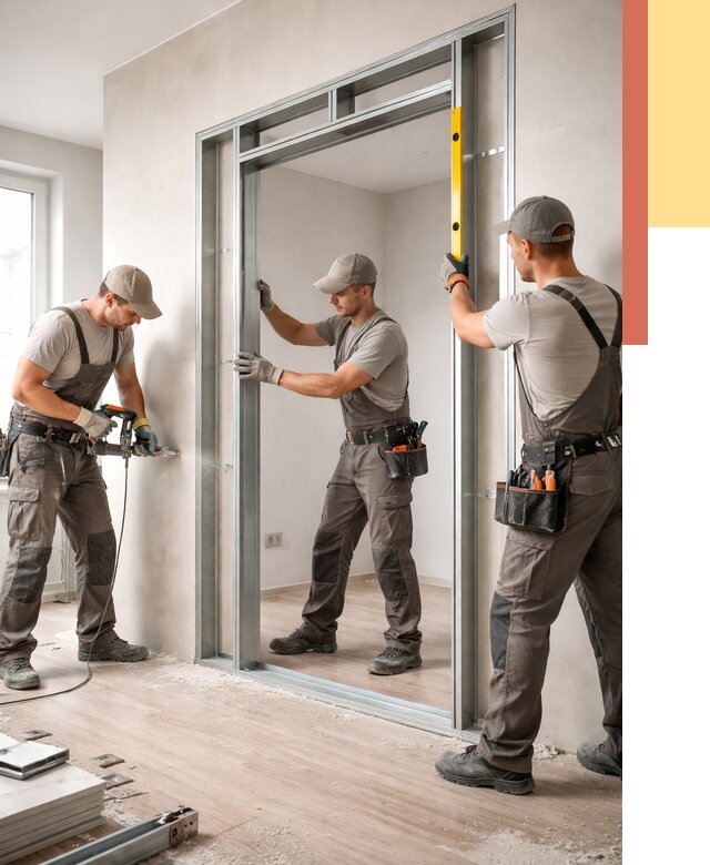 Устройство дверного проема в перегородке в Клинцах от 4678 руб. под ключ | ОТДЕЛОЧНИК-Клы