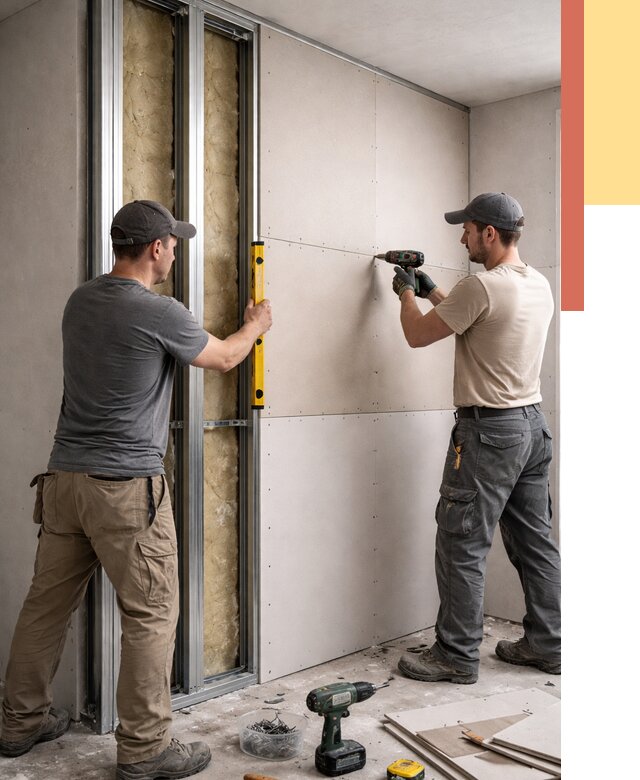 Монтаж двухслойной перегородки из гипсокартона в Клинцах от 1507 руб. | ОТДЕЛОЧНИК-Клы