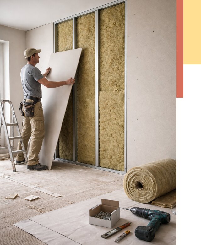 Перегородка из гипсокартона с шумоизоляцией в Клинцах от 3244 руб. | ОТДЕЛОЧНИК-Клы