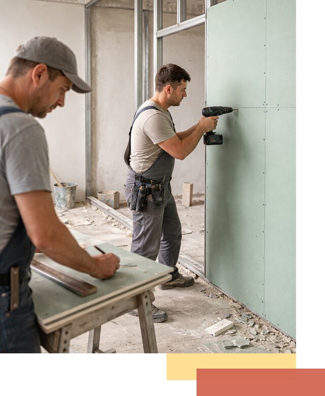 Перегородки из влагостойкого гипсокартона под ключ в Клинцах