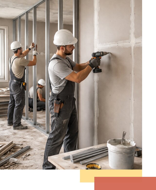 Перегородки из огнестойкого гипсокартона в Клинцах под ключ