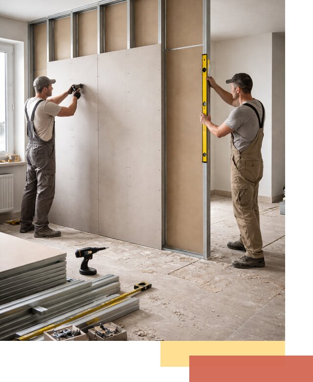 Зонирующая перегородка из гипсокартона под ключ в Клинцах