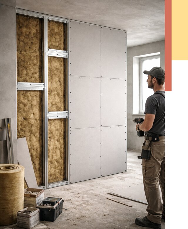 Усиленная перегородка под навеску в Клинцах от 13307 руб. — монтаж под ключ | ОТДЕЛОЧНИК-Клы