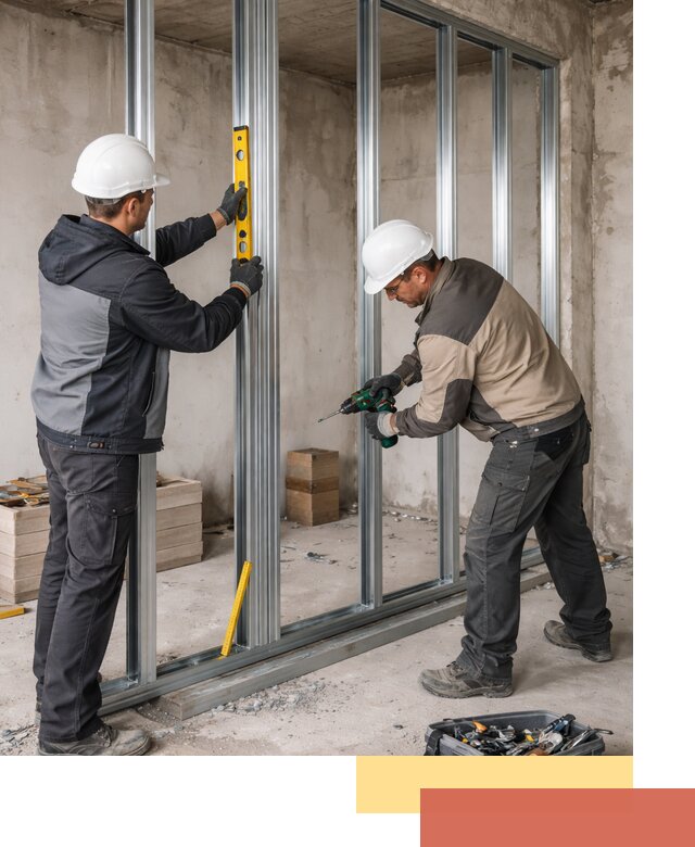 Монтаж каркаса перегородки из профиля в Клинцах