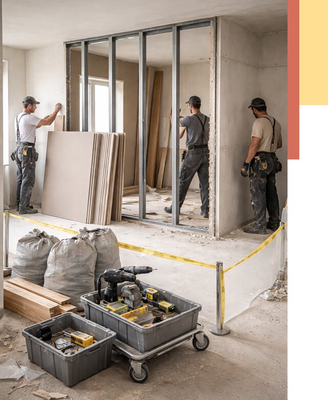 Перенос гипсокартонной перегородки в Клинцах под ключ от 4678 руб. | Демонтаж и монтаж – ОТДЕЛОЧНИК-Клы