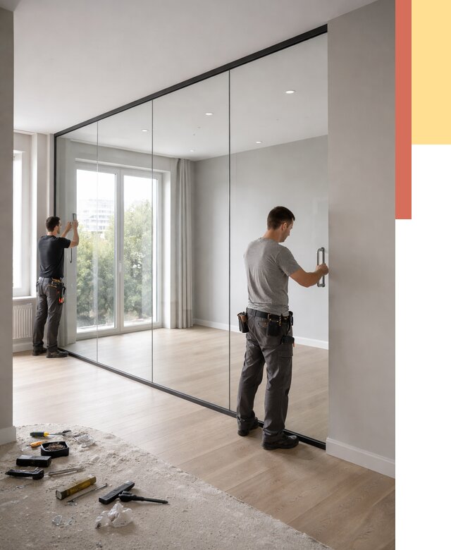 Изготовление стеклянных перегородок в Клинцах от 12839 руб. под ключ | ОТДЕЛОЧНИК-Клы