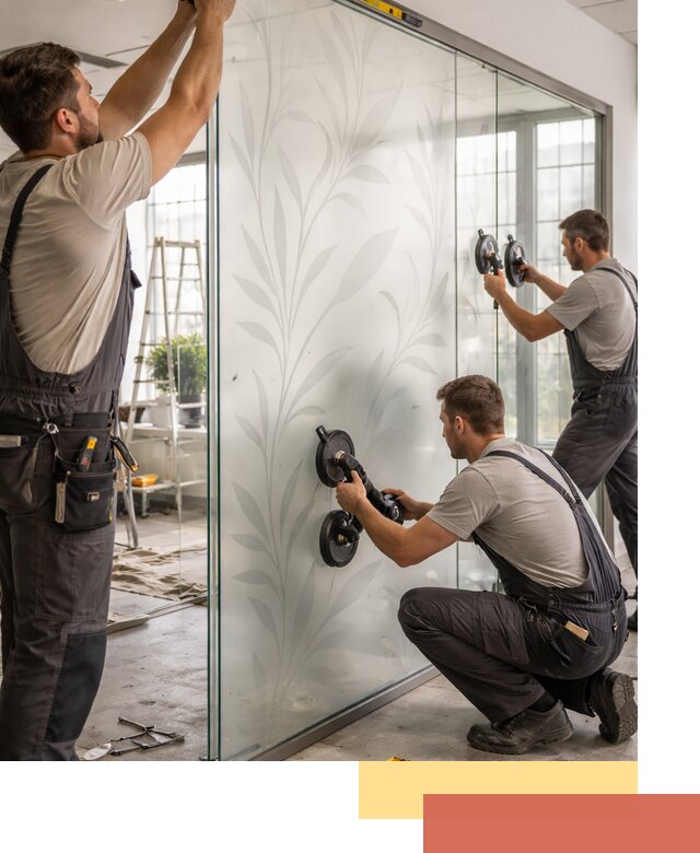 Стеклянные перегородки с рисунком на заказ в Клинцах