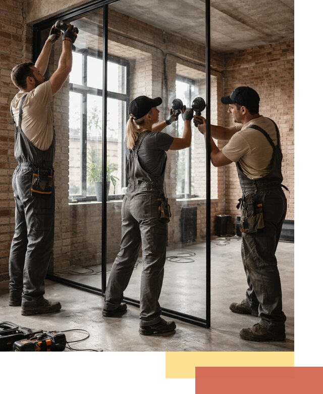 Стеклянные перегородки лофт — изготовление и монтаж в Клинцах