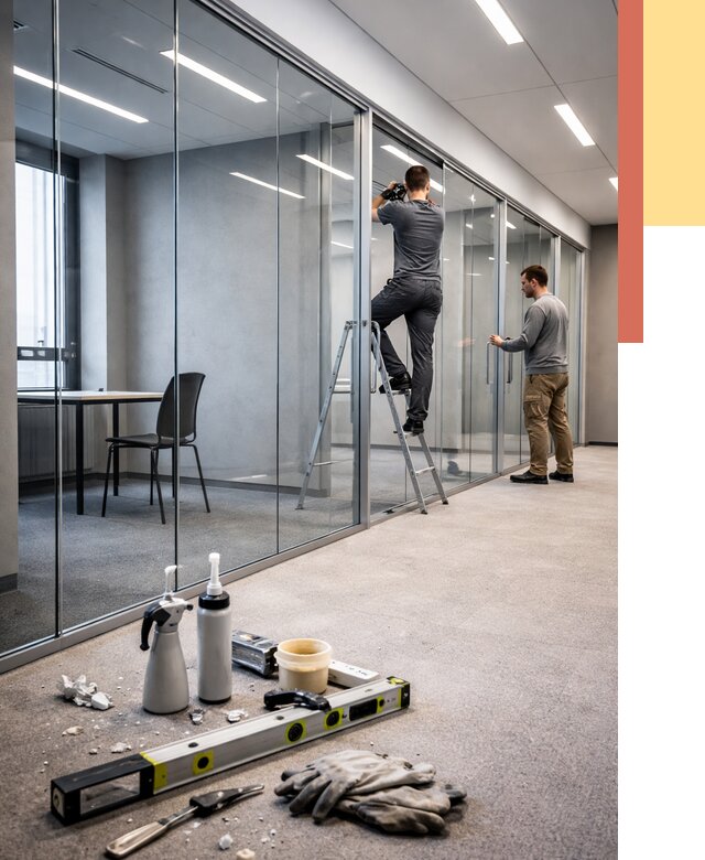 Стеклянные офисные перегородки в Клинцах от 8837 руб. — монтаж и установка | ОТДЕЛОЧНИК-Клы