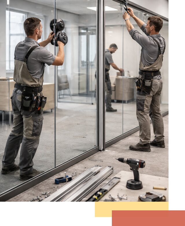 Стеклянные офисные перегородки под ключ в Клинцах