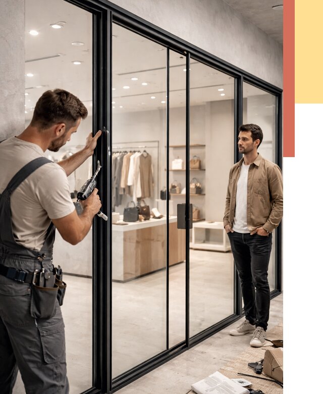 Стеклянные перегородки для магазинов в Клинцах от 8525 руб. под ключ | ОТДЕЛОЧНИК-Клы