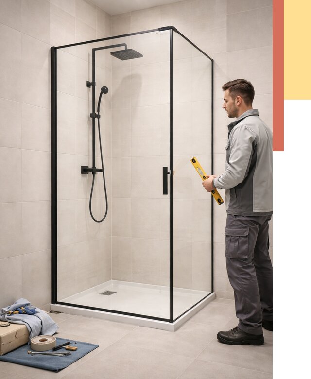 Стеклянные перегородки для душа в Клинцах от 12995 руб. | Монтаж под ключ — ОТДЕЛОЧНИК-Клы