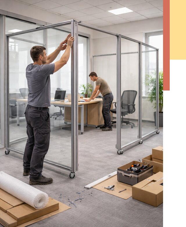 Мобильные офисные перегородки в Клинцах от 12995 руб. — установка под ключ | ОТДЕЛОЧНИК-Клы