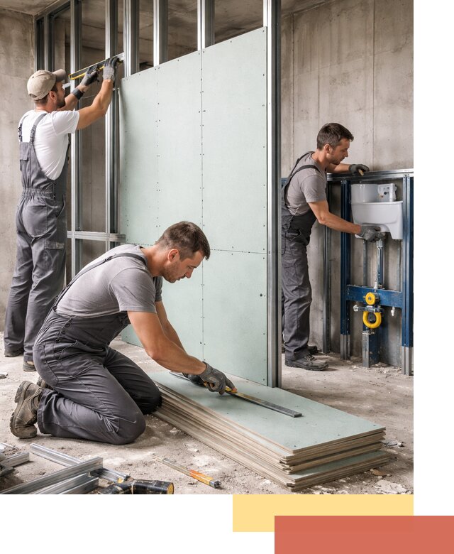 Монтаж и ремонт сантехнических перегородок в Клинцах